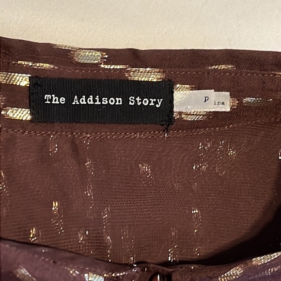 ANTHROPOLOGY ADDISON STORY sz P SILK CROPPED, BOXY, PARTY, GLITZ, LUXURIOUS - Picture 7 of 10